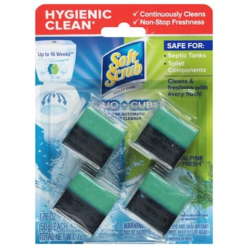 Soft scrub Toilet Cleaner, Automatic, in Tank, Alpine Fresh, Duo Cubes