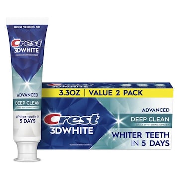 Crest 3D White 3DWhite Advanced Toothpaste, Deep Clean, 3.3 oz, 2 Pack