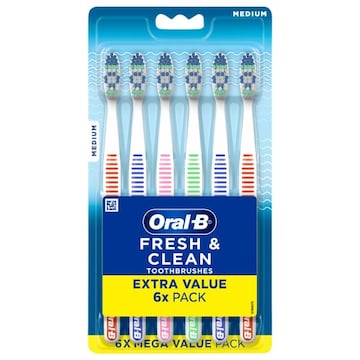 Oral-B Toothbrushes, Medium, 6 Mega Value Pack