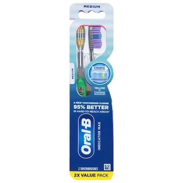 Oral-B Indicator Toothbrush, Medium, Value Pack