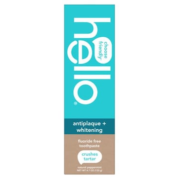 Hello Antiplaque and Whitening Flouride Free Toothpaste, Antiplaque + Whitening, Natural Peppermint
