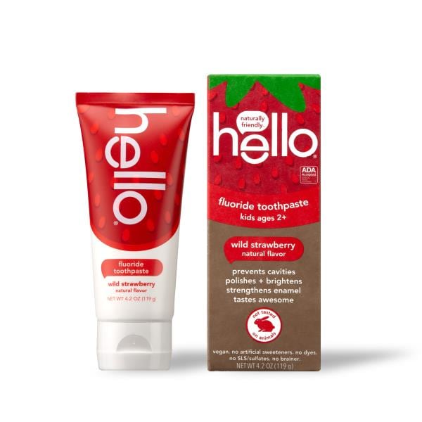 Hello Fluoride Toothpaste, Wild Strawberry, Kids Publix Super Markets