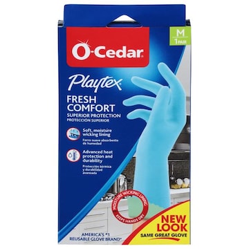 O-Cedar Playtex Gloves, Fresh Comfort, Medium