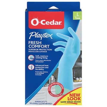 O-Cedar Playtex Gloves, Fresh Comfort, Large