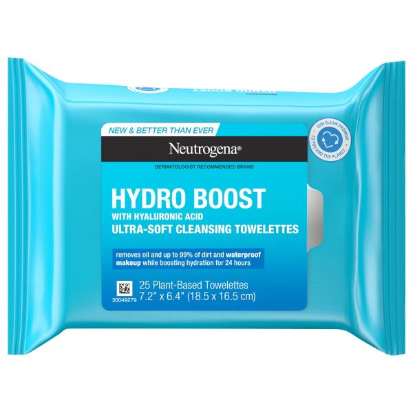 Neutrogena Towelettes, with Hyaluronic Acid, Cleansing, Ultra-Soft