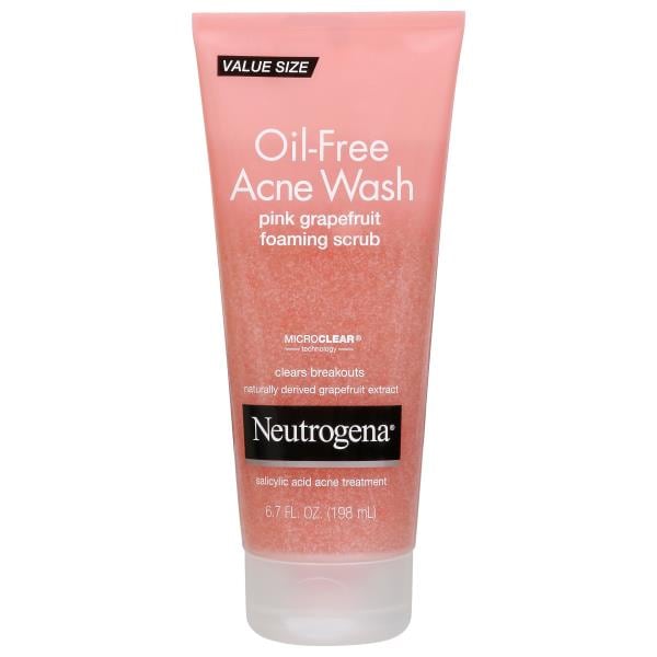 Neutrogena Foaming Scrub, Pink Grapefruit, Oil-Free Acne Wash, Value ...