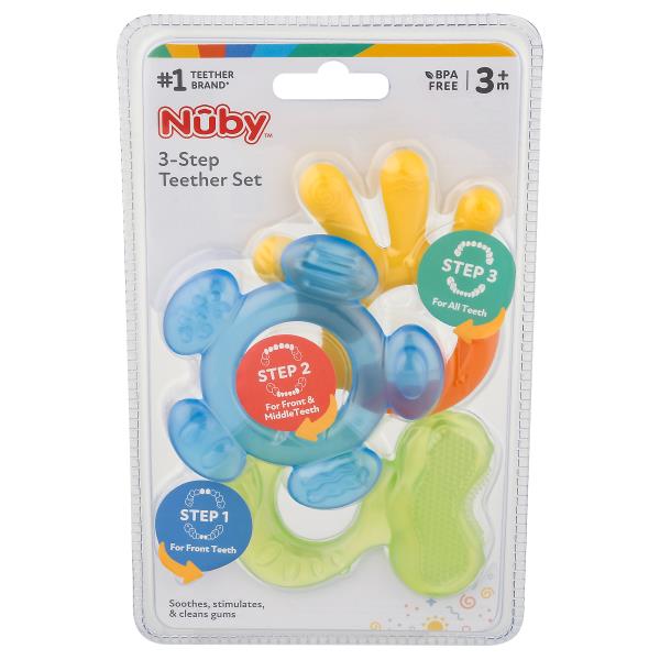 Nuby Teether Set, 3-Step, 3m+ | Publix Super Markets