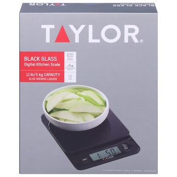 Taylor Kitchen Scale, Black Glass, Digital