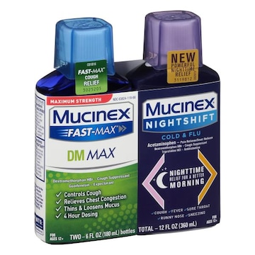 Mucinex Fast-Max/Night Shift DM Max/Cold & Flu, Maximum Strength, Fast-Max/Night Shift