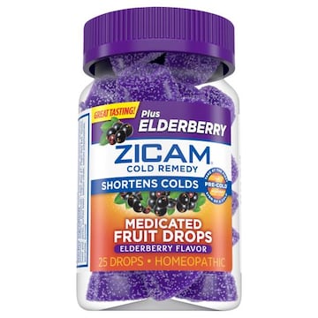Zicam Cold Remedy, Medicated Fruit Drops, Natural Elderberry Flavor