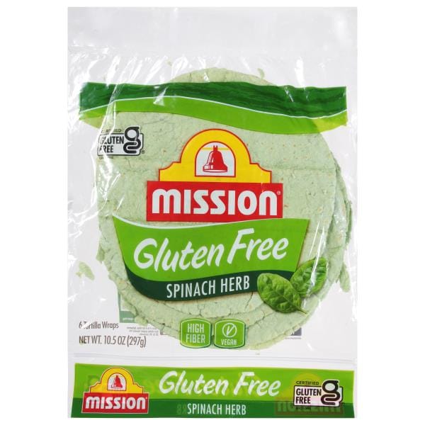 Mission Tortilla Wraps, Gluten Free, Spinach Herb Publix Super Markets