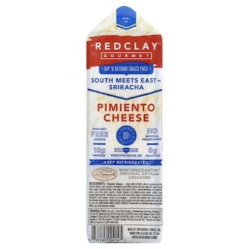 Redclay Gourmet Dip 'N Devour Snack Pack, Pimiento Cheese, South Meets East - Sriracha