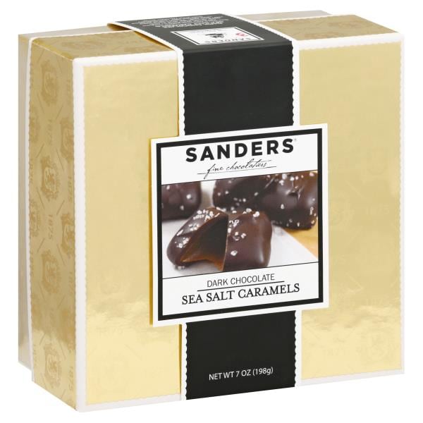 Sanders Fine Chocolates Dark Chocolate, Sea Salt Caramels Publix