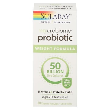 Solaray Mycrobiome Probiotic, Weight Formula, Enteric VegCaps