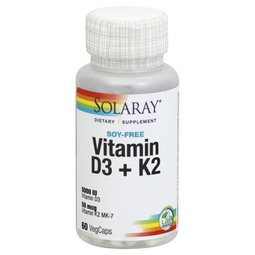 Solaray Vitamin D3 + K2, Soy Free, VegCaps