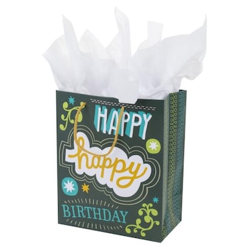Hallmark Hallmark Medium Birthday Gift Bag with Tissue Paper (No. 61) (Happy Happy Birthday)