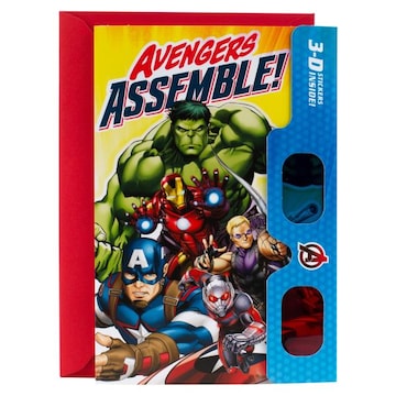 Hallmark Avengers Birthday Card with 3D Stickers and Glasses (Avengers Assemble!) #21
