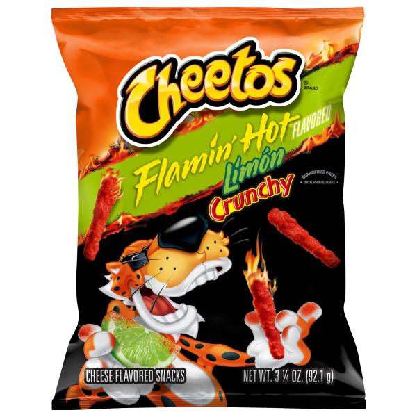 Cheetos Cheese Flavored Snacks, Flamin' Hot Limon Flavored, Crunchy ...