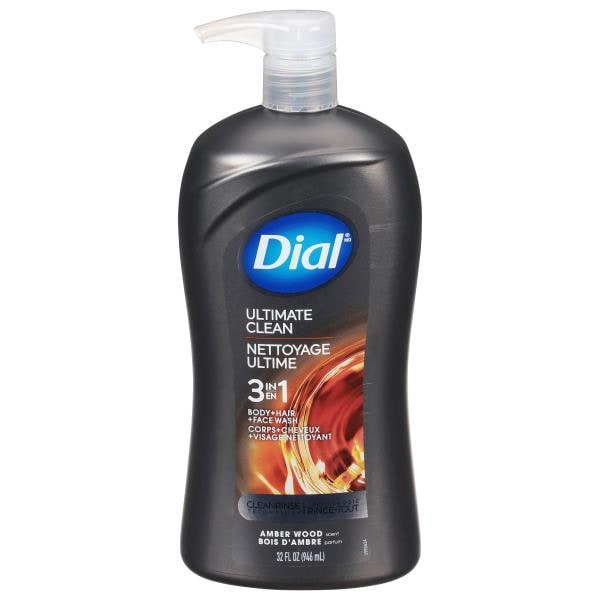 Dial Men Body + Hair + Face Wash, 3 in 1, Ultimate Clean, Fresh Water