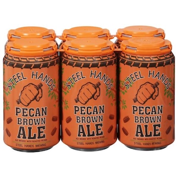 Steel Hands Brewing Beer, Brown Ale, Pecan, 6 Pack