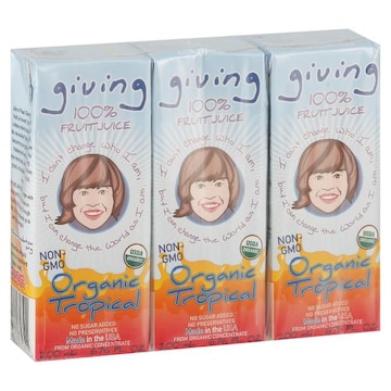 Giving 100% Fruit Juice, Organic, Tropical