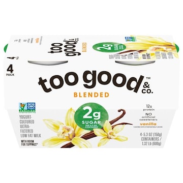 Too Good & Co. Blended Ultra-Filtered Cultured Low Fat Milk Vanilla Yogurt