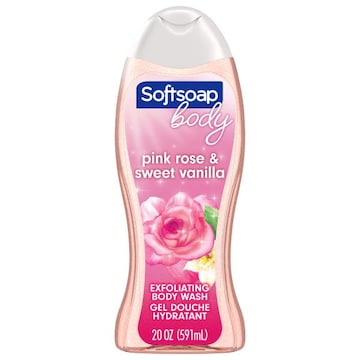 Softsoap Lustrous Glow Exfoliating Body Wash, Pink Rose & Vanilla