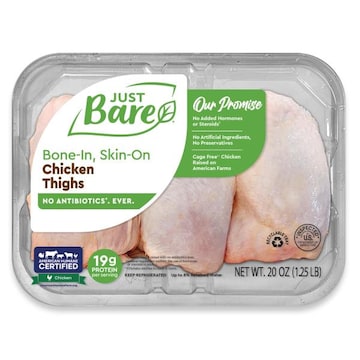 Just Bare Bone-In Skin-On Chicken Thighs