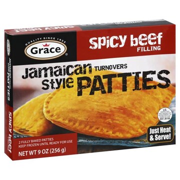 Grace Patties, Fully Baked, Spicy Beef Filling