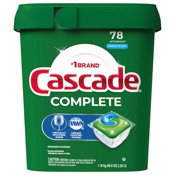 Cascade Complete ActionPacs, Dishwasher Detergent Pods, Fresh, 78 Count