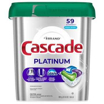 Cascade Platinum Dishwasher Detergent, Fresh Scent, ActionPacs