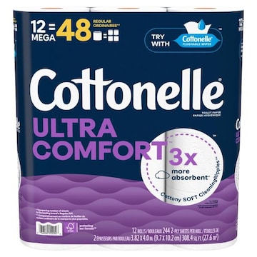 Cottonelle Ultra Comfort Toilet Paper, Mega, 2-Ply