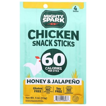 Mighty Spark Chicken Snack Sticks, Honey & Jalapeno