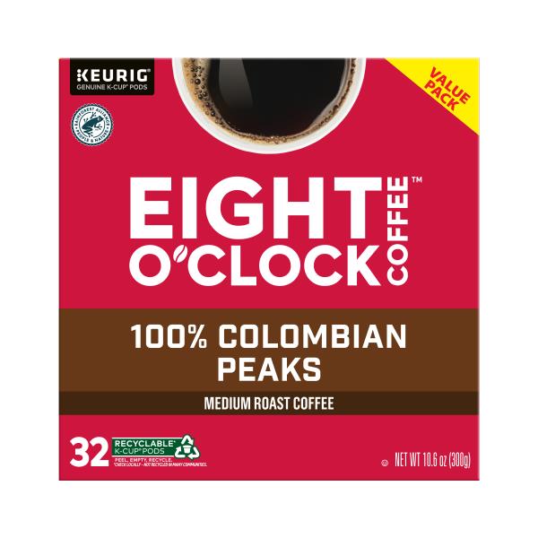 Eight O Clock Coffee Coffee Medium Roast 100 Colombian Peaks K Cup Pods Value Pack Publix Super Markets