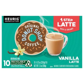 DONUT SHOP Coffee, Vanilla Latte, K-Cup Pods