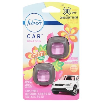 Febreze Car Air Freshener, Island Fresh, Vent Clips
