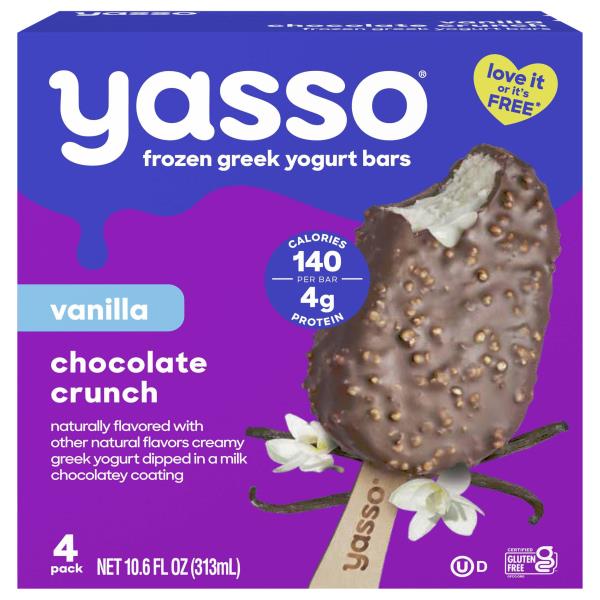 Yasso Frozen Greek Chocolate Crunch Vanilla Yogurt Bars | Publix