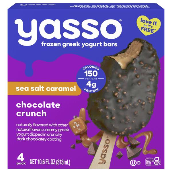 Yasso Frozen Greek Chocolate Crunch Sea Salt Caramel Yogurt Bars