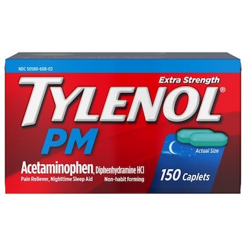 Tylenol Acetaminophen, PM, Extra Strength, Caplets