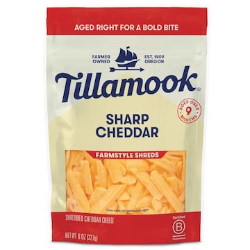 Tillamook Shredded Cheese, Sharp Cheddar, Farm Style Shreds