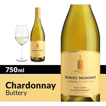 Robert Mondavi Private Selection Buttery Chardonnay White Wine Bottle