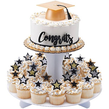 Golden Grad Cake/Cupcake Combo