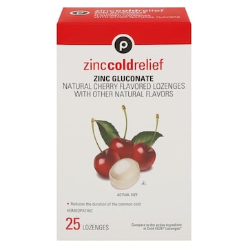 Publix Zinc Cold Relief, Natural Cherry Flavored, Lozenges