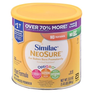 Similac NeoSure Infant Formula with Iron, Milk-Based Powder, 0-12 Months