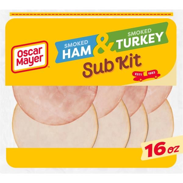 Oscar Mayer Sub Kit with Smoked Ham & Smoked Turkey Breast Sliced Lunch