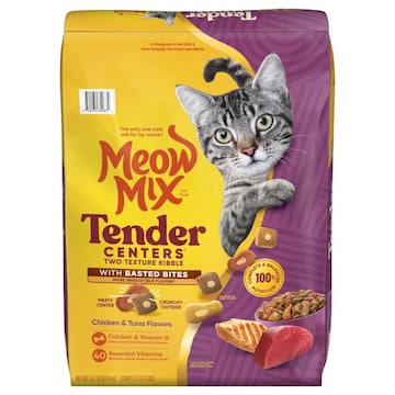 Meow Mix Tender Centers Cat Food, Complete, Chicken & Tuna Flavors