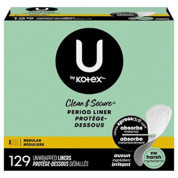 U by Kotex Clean & Secure Unwrapped Regular Period Liners