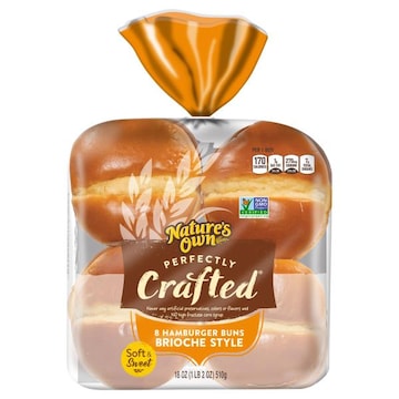 Nature's Own Perfectly Crafted Nature's Own Perfectly Crafted Brioche Style Hamburger Buns, Non-GMO Sandwich Buns, 8 Count