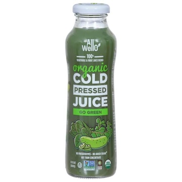 All Wello Juice, Organic, Cold Pressed, Go Green