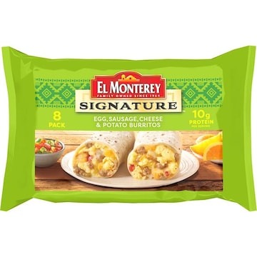 El Monterey Signature EM Sig Egg Saus Chs Pot Bkfst Burritos 8